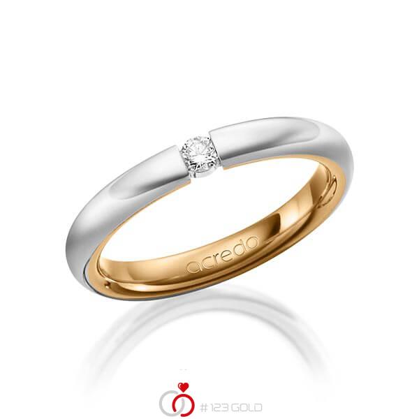 bicolor Trauring/Ehering in außen Graugold 585 , innen Roségold 585 mit zus. 0,08 ct. Brillant tw, si von acredo - A-1475-2 bicolor Trauring/Ehering in außen Graugold 585 , innen Roségold 585 mit zus. 0,08 ct. Brillant tw, si von acredo - A-1475-2
