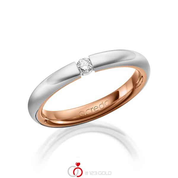 bicolor Trauring/Ehering in außen Graugold 585 , innen Rotgold 585 mit zus. 0,08 ct. Brillant tw, si von acredo - A-1475-3 bicolor Trauring/Ehering in außen Graugold 585 , innen Rotgold 585 mit zus. 0,08 ct. Brillant tw, si von acredo - A-1475-3