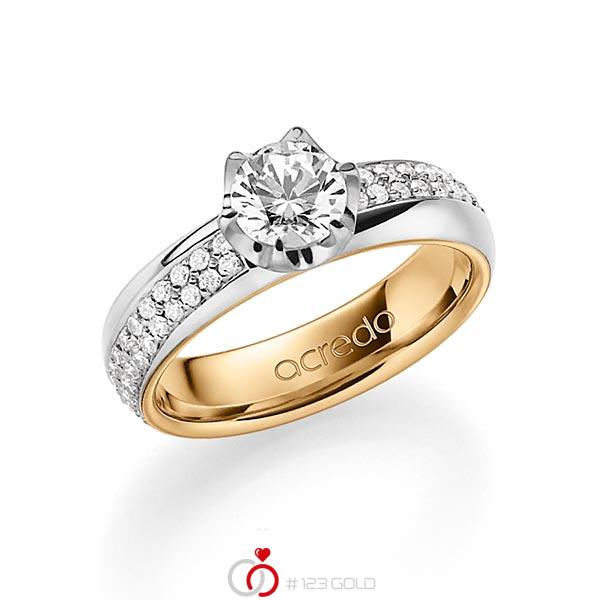 bicolor Trauring/Ehering in aussen Platin 950 , innen Roségold 750 mit 0,7 ct. + zus. 0,672 ct. Brillant tw, si tw, vs von acredo - A-1542-9 bicolor Trauring/Ehering in aussen Platin 950 , innen Roségold 750 mit 0,7 ct. + zus. 0,672 ct. Brillant tw, si tw, vs von acredo - A-1542-9