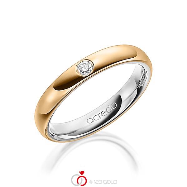 bicolor Trauring/Ehering in außen Roségold 585 , innen Graugold 585 mit zus. 0,06 ct. Brillant tw, si von acredo - A-1476-9 bicolor Trauring/Ehering in außen Roségold 585 , innen Graugold 585 mit zus. 0,06 ct. Brillant tw, si von acredo - A-1476-9