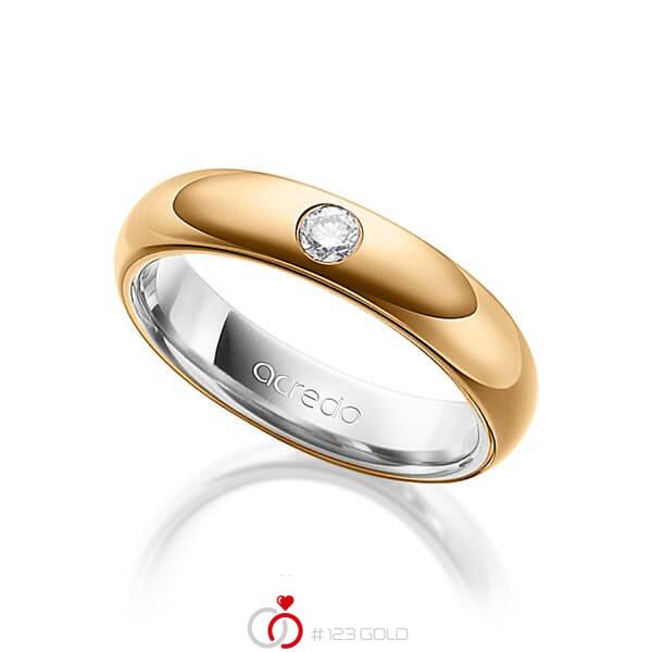 bicolor Trauring/Ehering in außen Roségold 585 , innen Graugold 585 mit zus. 0,1 ct. Brillant tw, si von acredo - A-1480-2 bicolor Trauring/Ehering in außen Roségold 585 , innen Graugold 585 mit zus. 0,1 ct. Brillant tw, si von acredo - A-1480-2