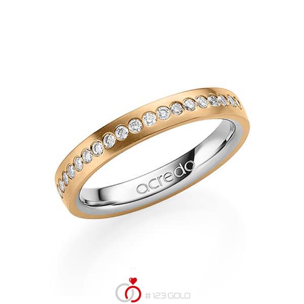 bicolor Trauring/Ehering in außen Roségold 750 , innen Platin 950 mit zus. 0,225 ct. Brillant tw, si von acredo - A-1551-10 bicolor Trauring/Ehering in außen Roségold 750 , innen Platin 950 mit zus. 0,225 ct. Brillant tw, si von acredo - A-1551-10