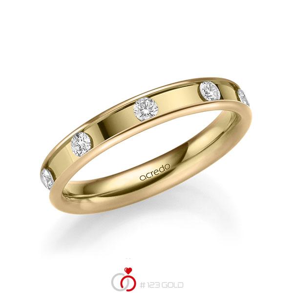 bicolor Trauring/Ehering in Roségold 585 Gelbgold 585 mit zus. 0,45 ct. Brillant tw, vs von acredo - A-2210-2 bicolor Trauring/Ehering in Roségold 585 Gelbgold 585 mit zus. 0,45 ct. Brillant tw, vs von acredo - A-2210-2