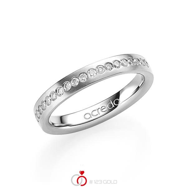 Bicolor trouwring in buiten roodgoud 18 kt. , binnen platina 950 met in totaal 0,225 ct. Briljant tw/si van acredo - A-1551-6 Bicolor trouwring in buiten roodgoud 18 kt. , binnen platina 950 met in totaal 0,225 ct. Briljant tw/si van acredo - A-1551-6