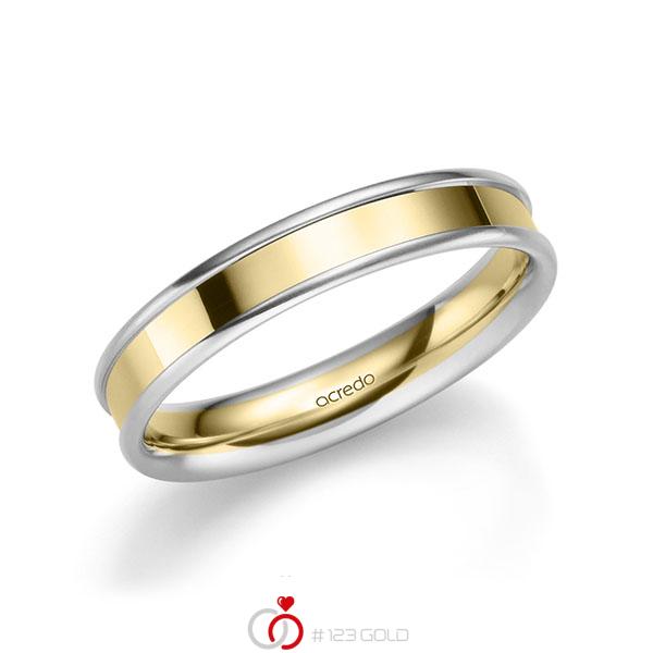 Bicolor trouwring in witgoud 14 kt. geelgoud 14 kt. van acredo - A-2211-1 Bicolor trouwring in witgoud 14 kt. geelgoud 14 kt. van acredo - A-2211-1