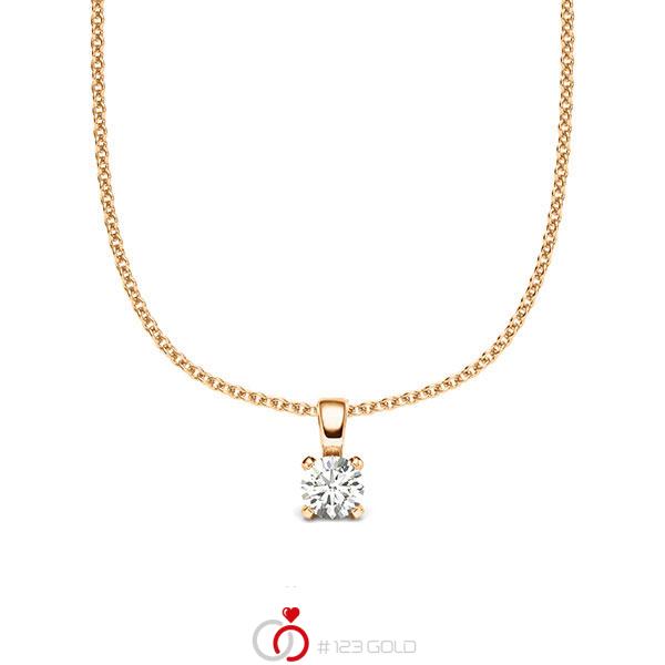 collier met hanger in roségoud 14 kt. met in totaal 0,15 ct. Briljant tw/si van acredo - A-2059-20 collier met hanger in roségoud 14 kt. met in totaal 0,15 ct. Briljant tw/si van acredo - A-2059-20