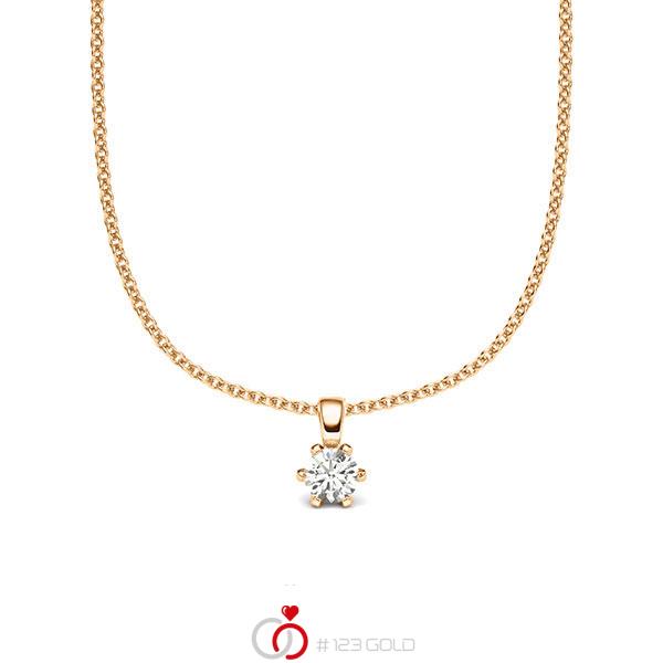 collier met hanger in roségoud 14 kt. met in totaal 0,1 ct. Briljant tw/si van acredo - A-2060-4 collier met hanger in roségoud 14 kt. met in totaal 0,1 ct. Briljant tw/si van acredo - A-2060-4