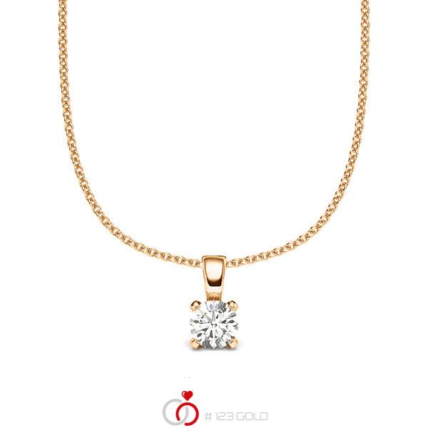 collier met hanger in roségoud 14 kt. met in totaal 0,25 ct. Briljant tw/si van acredo - A-2059-4 collier met hanger in roségoud 14 kt. met in totaal 0,25 ct. Briljant tw/si van acredo - A-2059-4