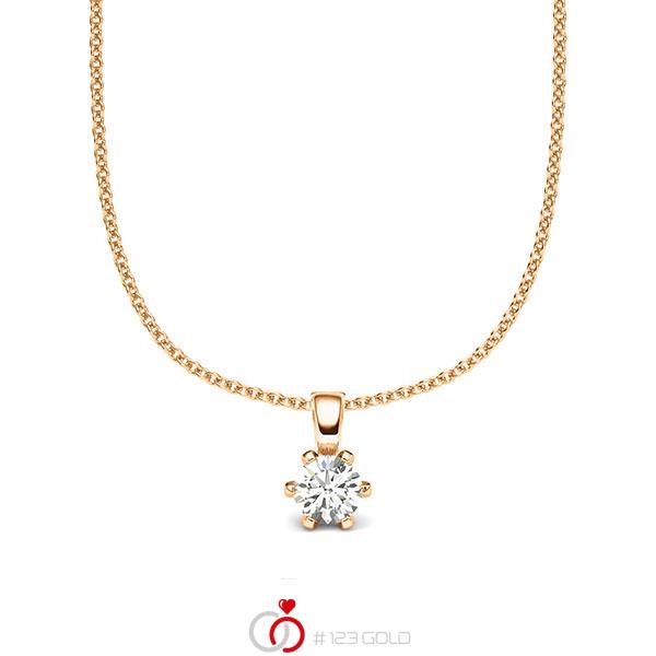 collier met hanger in roségoud 14 kt. met in totaal 0,2 ct. Briljant tw/si van acredo - A-2060-20 collier met hanger in roségoud 14 kt. met in totaal 0,2 ct. Briljant tw/si van acredo - A-2060-20