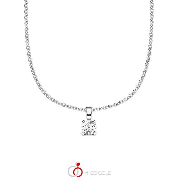collier met hanger in witgoud 14 kt. met in totaal 0,12 ct. Briljant tw/si van acredo - A-2059-13 collier met hanger in witgoud 14 kt. met in totaal 0,12 ct. Briljant tw/si van acredo - A-2059-13