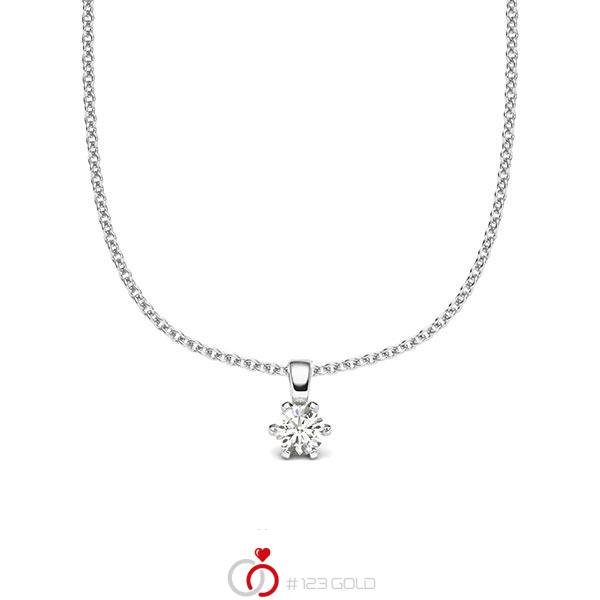 collier met hanger in witgoud 14 kt. met in totaal 0,12 ct. Briljant tw/si van acredo - A-2060-10 collier met hanger in witgoud 14 kt. met in totaal 0,12 ct. Briljant tw/si van acredo - A-2060-10