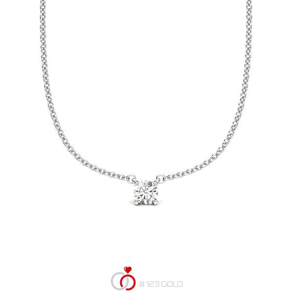 collier met hanger in witgoud 14 kt. met in totaal 0,1 ct. Briljant tw/si van acredo - A-2061-10 collier met hanger in witgoud 14 kt. met in totaal 0,1 ct. Briljant tw/si van acredo - A-2061-10