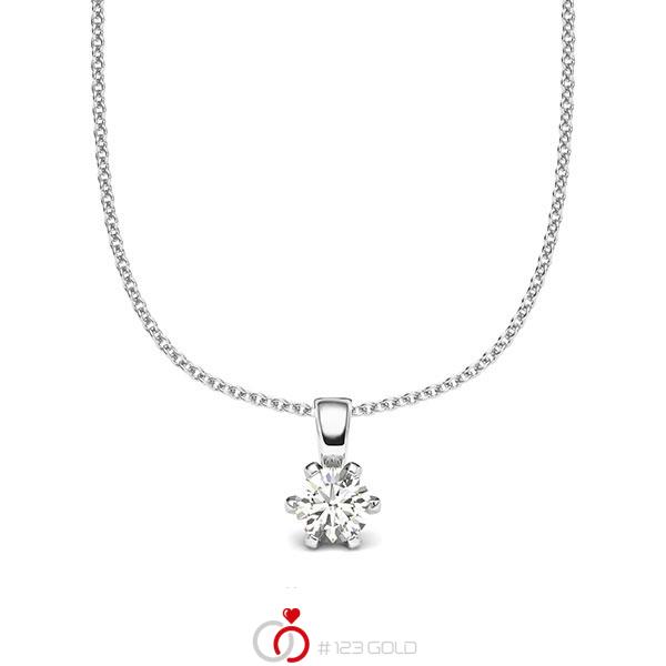 collier met hanger in witgoud 14 kt. met in totaal 0,25 ct. Briljant tw/si van acredo - A-2060-22 collier met hanger in witgoud 14 kt. met in totaal 0,25 ct. Briljant tw/si van acredo - A-2060-22