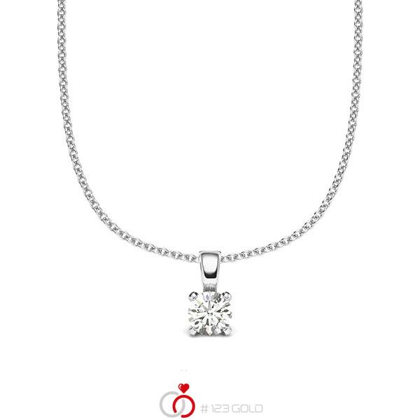 collier met hanger in witgoud 14 kt. met in totaal 0,2 ct. Briljant tw/si van acredo - A-2059-21 collier met hanger in witgoud 14 kt. met in totaal 0,2 ct. Briljant tw/si van acredo - A-2059-21