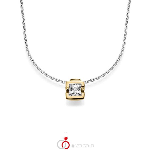 Kette mit Anhänger in Gelbgold 585 mit 0,5 ct. Prinzess-Diamant tw, vs von acredo - A-1567-3 Kette mit Anhänger in Gelbgold 585 mit 0,5 ct. Prinzess-Diamant tw, vs von acredo - A-1567-3