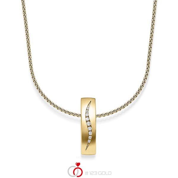 Kette mit Anhänger in Gelbgold 585 mit zus. 0,071 ct. tw, si von acredo - A-1832-2 Kette mit Anhänger in Gelbgold 585 mit zus. 0,071 ct. tw, si von acredo - A-1832-2
