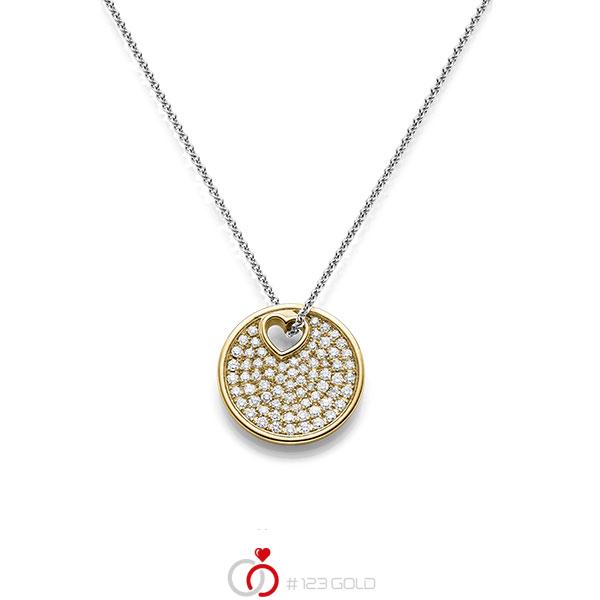 Kette mit Anhänger in Gelbgold 585 mit zus. 1,205 ct. tw, si von acredo - A-1516-3 Kette mit Anhänger in Gelbgold 585 mit zus. 1,205 ct. tw, si von acredo - A-1516-3