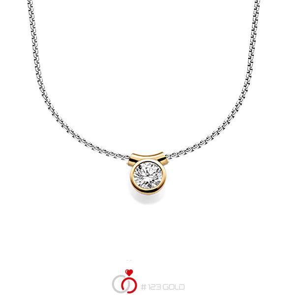 Kette mit Anhänger in Roségold 585 mit 0,7 ct. Brillant tw, si von acredo - A-1605-1 Kette mit Anhänger in Roségold 585 mit 0,7 ct. Brillant tw, si von acredo - A-1605-1