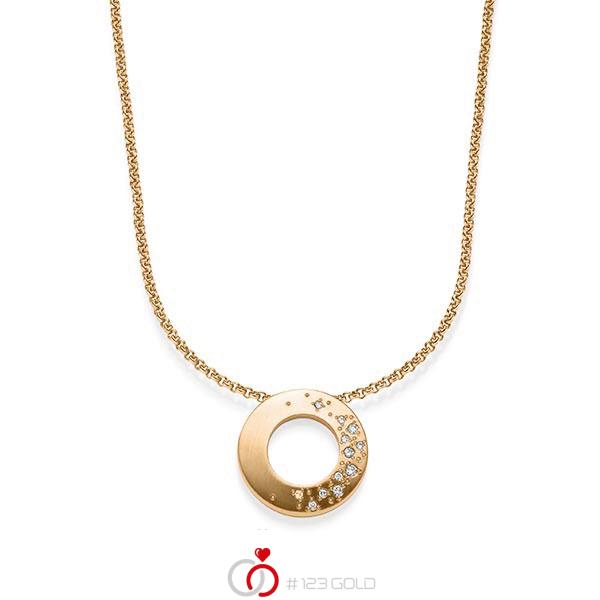 Kette mit Anhänger in Roségold 585 mit zus. 0,085 ct. tw, si von acredo - A-1834-1 Kette mit Anhänger in Roségold 585 mit zus. 0,085 ct. tw, si von acredo - A-1834-1