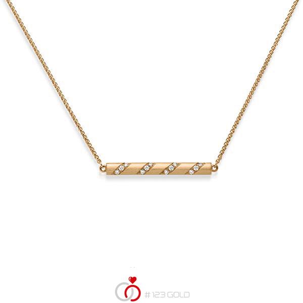 Kette mit Anhänger in Roségold 585 mit zus. 0,192 ct. tw, si von acredo - A-1828-1 Kette mit Anhänger in Roségold 585 mit zus. 0,192 ct. tw, si von acredo - A-1828-1