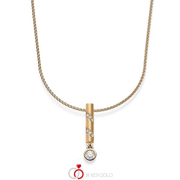 Kette mit Anhänger in Roségold 585 mit zus. 0,198 ct. Brillant tw, si von acredo - A-1829-1 Kette mit Anhänger in Roségold 585 mit zus. 0,198 ct. Brillant tw, si von acredo - A-1829-1