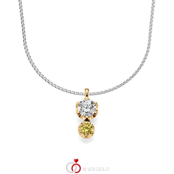 Kette mit Anhänger in Roségold 585 mit zus. 1,25 ct. Brillant tw, si von acredo - A-1604-4 Kette mit Anhänger in Roségold 585 mit zus. 1,25 ct. Brillant tw, si von acredo - A-1604-4