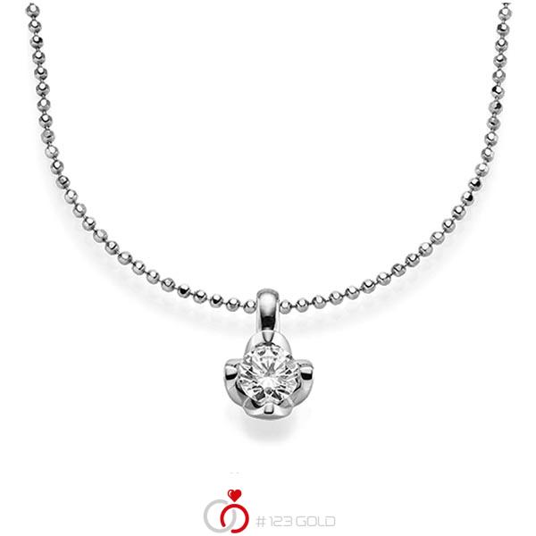 Kette mit Anhänger in Weissgold 585 mit 0,4 ct. Brillant tw, si von acredo - A-1565-4 Kette mit Anhänger in Weissgold 585 mit 0,4 ct. Brillant tw, si von acredo - A-1565-4