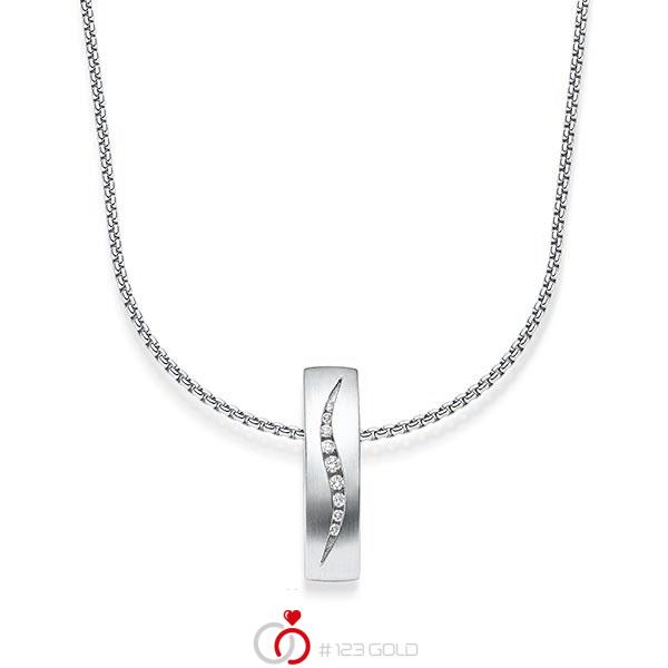 Kette mit Anhänger in Weißgold 585 mit zus. 0,071 ct. tw, si von acredo - A-1832-1 Kette mit Anhänger in Weißgold 585 mit zus. 0,071 ct. tw, si von acredo - A-1832-1