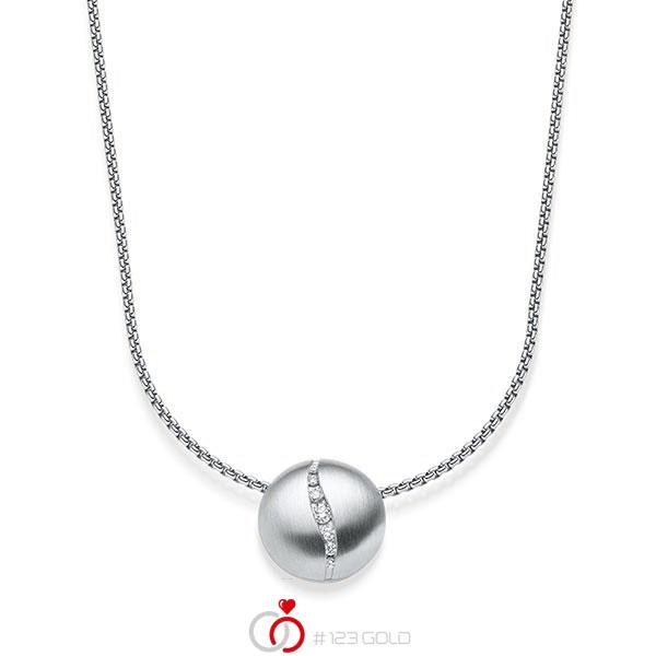 Kette mit Anhänger in Weißgold 585 mit zus. 0,086 ct. tw, si von acredo - A-1833-1 Kette mit Anhänger in Weißgold 585 mit zus. 0,086 ct. tw, si von acredo - A-1833-1