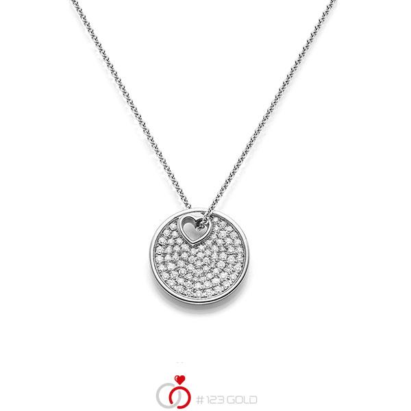 Kette mit Anhänger in Weißgold 585 mit zus. 1,205 ct. tw, si von acredo - A-1516-1 Kette mit Anhänger in Weißgold 585 mit zus. 1,205 ct. tw, si von acredo - A-1516-1