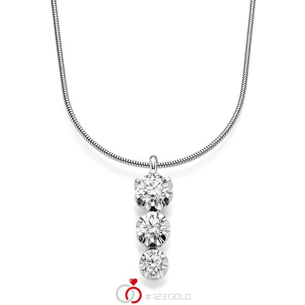 Kette mit Anhänger in Weißgold 585 mit zus. 1,75 ct. tw, si von acredo - A-1514-1 Kette mit Anhänger in Weißgold 585 mit zus. 1,75 ct. tw, si von acredo - A-1514-1
