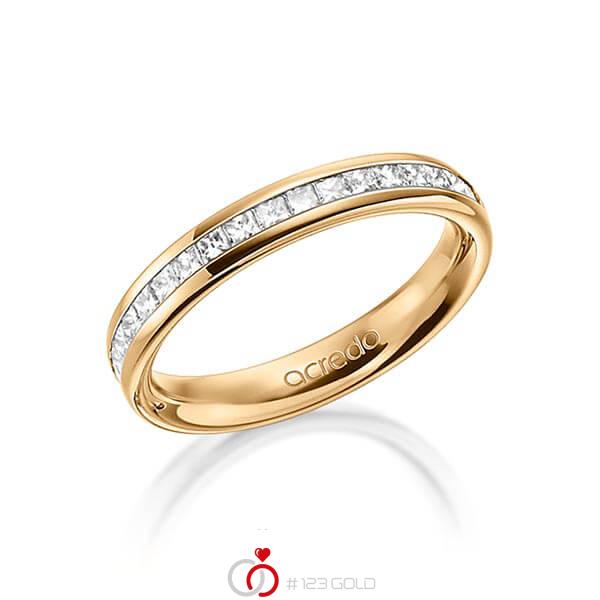 klassieke Memoire-trouwring in buiten roségoud 14 kt. , binnen roségoud 14 kt. half gezet met in totaal 0,54 ct. Princess-Diamant tw/si van acredo - A-1554-7 klassieke Memoire-trouwring in buiten roségoud 14 kt. , binnen roségoud 14 kt. half gezet met in totaal 0,54 ct. Princess-Diamant tw/si van acredo - A-1554-7