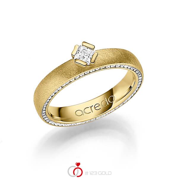 klassieke Memoire-trouwring in geelgoud 14 kt. volledig gezet met in totaal 0,47 ct. Princess-Diamant & Briljant tw/si van acredo - A-1246-5 klassieke Memoire-trouwring in geelgoud 14 kt. volledig gezet met in totaal 0,47 ct. Princess-Diamant & Briljant tw/si van acredo - A-1246-5