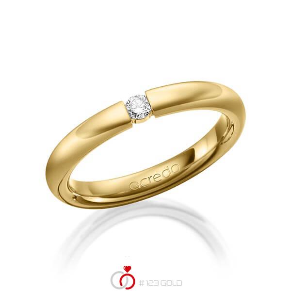 klassieke trouwring in buiten geelgoud 14 kt. , binnen geelgoud 14 kt. met in totaal 0,08 ct. Briljant tw/si van acredo - A-1475-6 klassieke trouwring in buiten geelgoud 14 kt. , binnen geelgoud 14 kt. met in totaal 0,08 ct. Briljant tw/si van acredo - A-1475-6