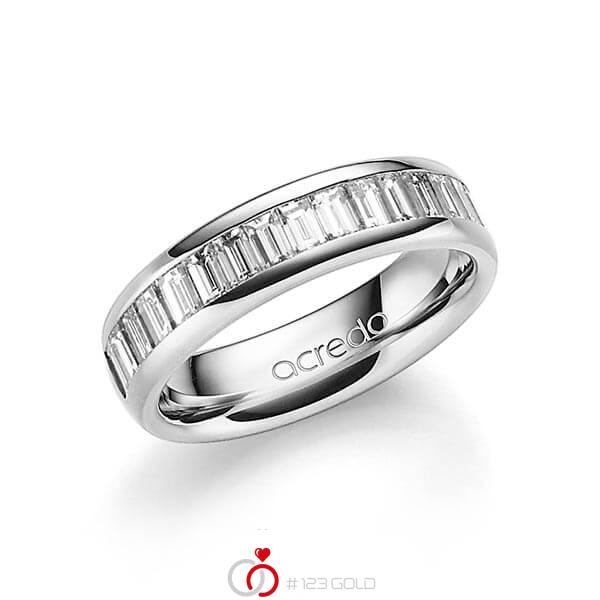 klassieke trouwring in buiten witgoud 14 kt. , binnen witgoud 14 kt. met in totaal 1,68 ct. Baguette-Diamant tw,vs van acredo - A-1552-6 klassieke trouwring in buiten witgoud 14 kt. , binnen witgoud 14 kt. met in totaal 1,68 ct. Baguette-Diamant tw,vs van acredo - A-1552-6