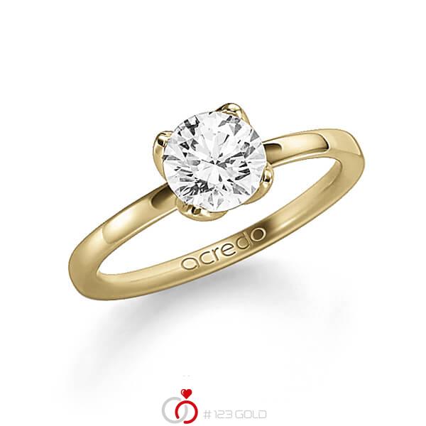 klassieke trouwring in geelgoud 14 kt. met 1 ct. Briljanten tw/si van acredo - A-1189-2 klassieke trouwring in geelgoud 14 kt. met 1 ct. Briljanten tw/si van acredo - A-1189-2