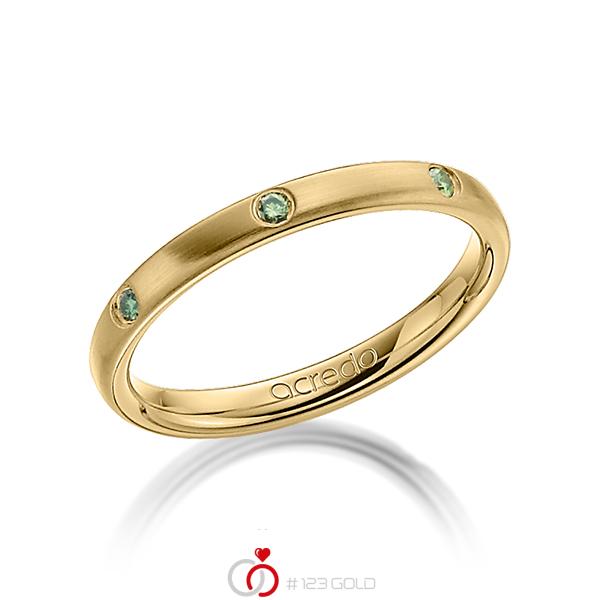klassieke trouwring in geelgoud 18 kt. met in totaal 0,14 ct. Briljant Apple Green van acredo - A-1275-23 klassieke trouwring in geelgoud 18 kt. met in totaal 0,14 ct. Briljant Apple Green van acredo - A-1275-23
