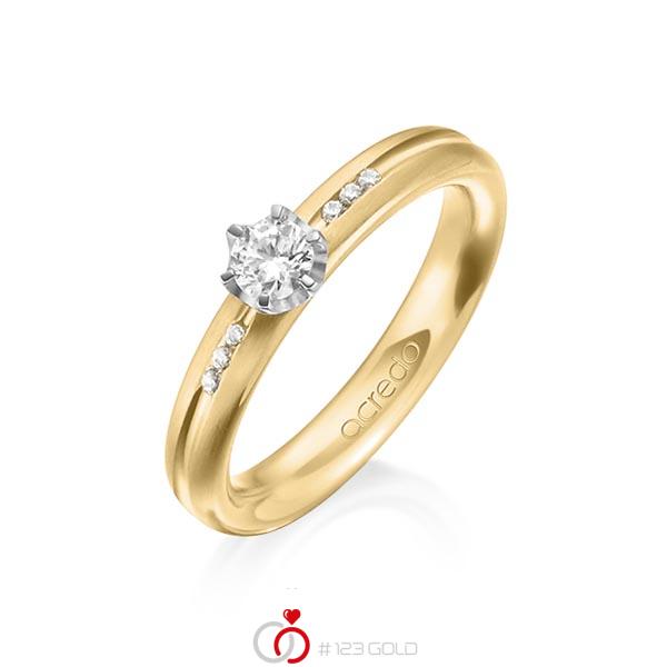 Klassieke trouwring in geelgoud 18 kt. met in totaal 0,298 ct. Briljanten & Briljant tw/si van acredo - A-1193-17 Klassieke trouwring in geelgoud 18 kt. met in totaal 0,298 ct. Briljanten & Briljant tw/si van acredo - A-1193-17
