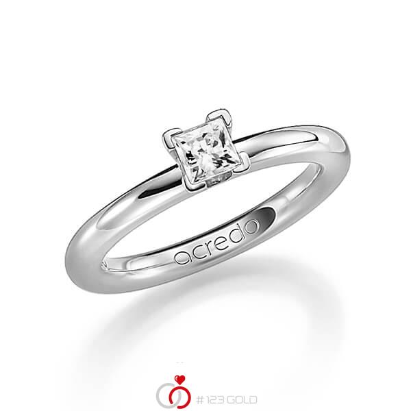 klassieke trouwring in grijsgoud 14 kt. met 0,4 ct. Princess-Diamant tw,vs van acredo - A-1182-3 klassieke trouwring in grijsgoud 14 kt. met 0,4 ct. Princess-Diamant tw,vs van acredo - A-1182-3