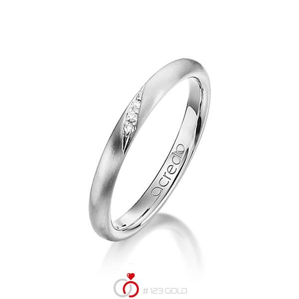 klassieke trouwring in grijsgoud 14 kt. met in totaal 0,015 ct. Briljant tw/si van acredo - A-1282-4 klassieke trouwring in grijsgoud 14 kt. met in totaal 0,015 ct. Briljant tw/si van acredo - A-1282-4