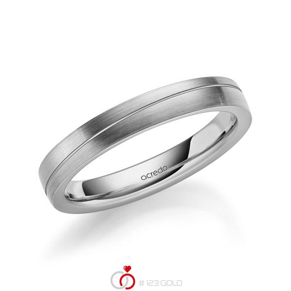 Klassieke trouwring in grijsgoud 14 kt. van acredo - A-1717-19 Klassieke trouwring in grijsgoud 14 kt. van acredo - A-1717-19