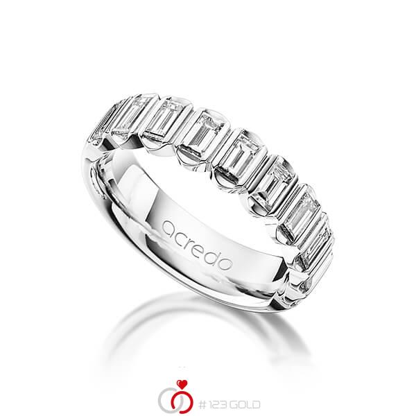 klassieke trouwring in platina 950 met in totaal 1,2 ct. Baguette-Diamant tw,vs van acredo - A-1220-1 klassieke trouwring in platina 950 met in totaal 1,2 ct. Baguette-Diamant tw,vs van acredo - A-1220-1