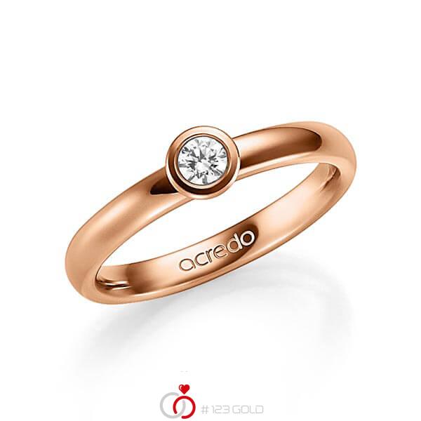 klassieke trouwring in roodgoud 14 kt. met in totaal 0,25 ct. Briljanten tw/si van acredo - A-1350-5 klassieke trouwring in roodgoud 14 kt. met in totaal 0,25 ct. Briljanten tw/si van acredo - A-1350-5