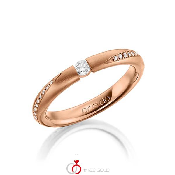 klassieke trouwring in roodgoud 18 kt. met in totaal 0,325 ct. Briljant r,if van acredo - A-1473-4 klassieke trouwring in roodgoud 18 kt. met in totaal 0,325 ct. Briljant r,if van acredo - A-1473-4