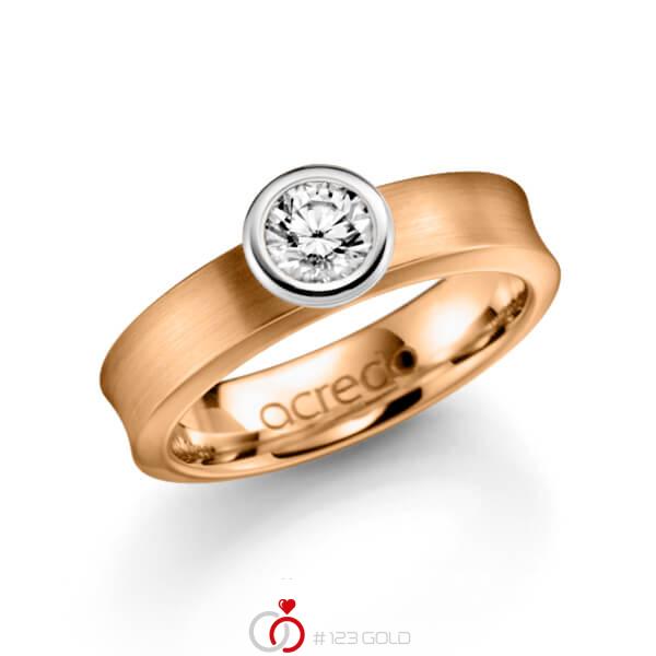 klassieke trouwring in roségoud 14 kt. met 0,5 ct. Briljanten tw/si van acredo - A-1136-5 klassieke trouwring in roségoud 14 kt. met 0,5 ct. Briljanten tw/si van acredo - A-1136-5