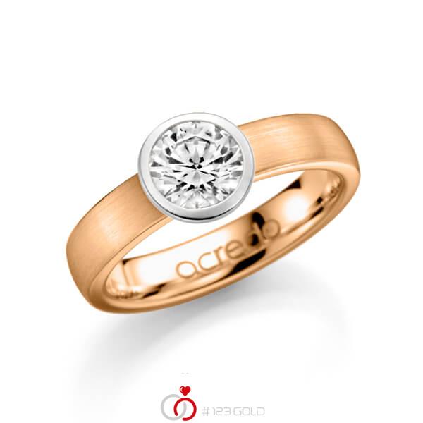 klassieke trouwring in roségoud 14 kt. met 1 ct. Briljanten tw/si van acredo - A-1134-5 klassieke trouwring in roségoud 14 kt. met 1 ct. Briljanten tw/si van acredo - A-1134-5