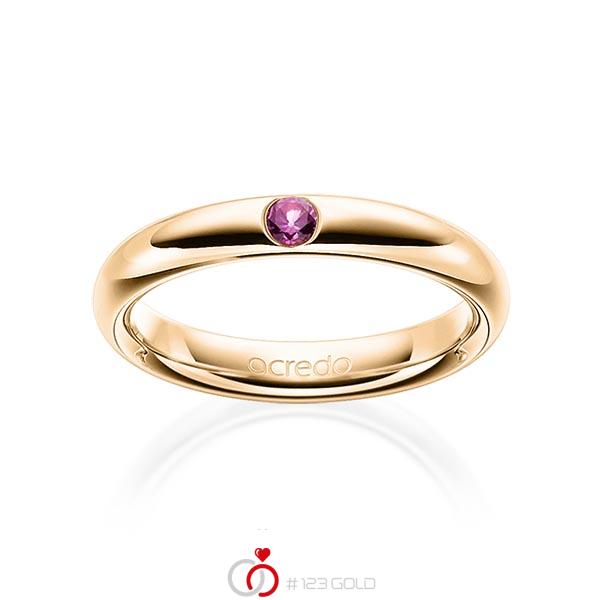 klassieke trouwring in roségoud 14 kt. met in totaal 0,08 ct. Briljant Saffier Roze van acredo - A-1905-2 klassieke trouwring in roségoud 14 kt. met in totaal 0,08 ct. Briljant Saffier Roze van acredo - A-1905-2