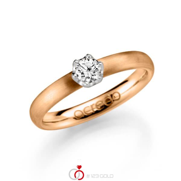 klassieke trouwring in roségoud 14 kt. met in totaal 0,25 ct. Briljanten tw/si van acredo - A-1128-5 klassieke trouwring in roségoud 14 kt. met in totaal 0,25 ct. Briljanten tw/si van acredo - A-1128-5