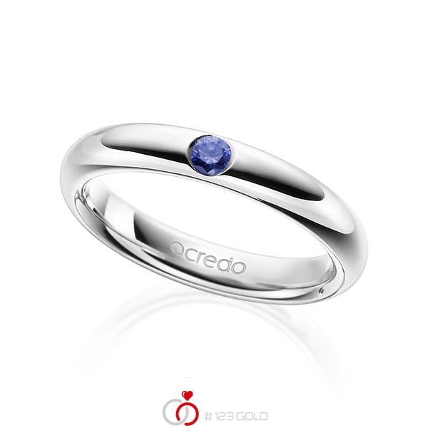klassieke trouwring in witgoud 14 kt. met in totaal 0,08 ct. Briljant Saffier Blauw van acredo - A-1905-1 klassieke trouwring in witgoud 14 kt. met in totaal 0,08 ct. Briljant Saffier Blauw van acredo - A-1905-1