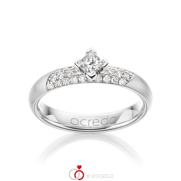 klassieke trouwring in witgoud 14 kt. met in totaal 0,52 ct. Briljant & Princess-Diamant tw/si van acredo - A-1283-8 klassieke trouwring in witgoud 14 kt. met in totaal 0,52 ct. Briljant & Princess-Diamant tw/si van acredo - A-1283-8